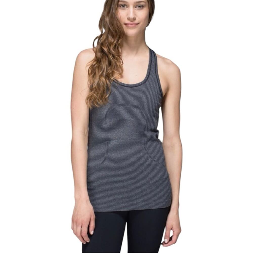 Lululemon Swiftly Tech Racerback Tank Top in Black/White 6